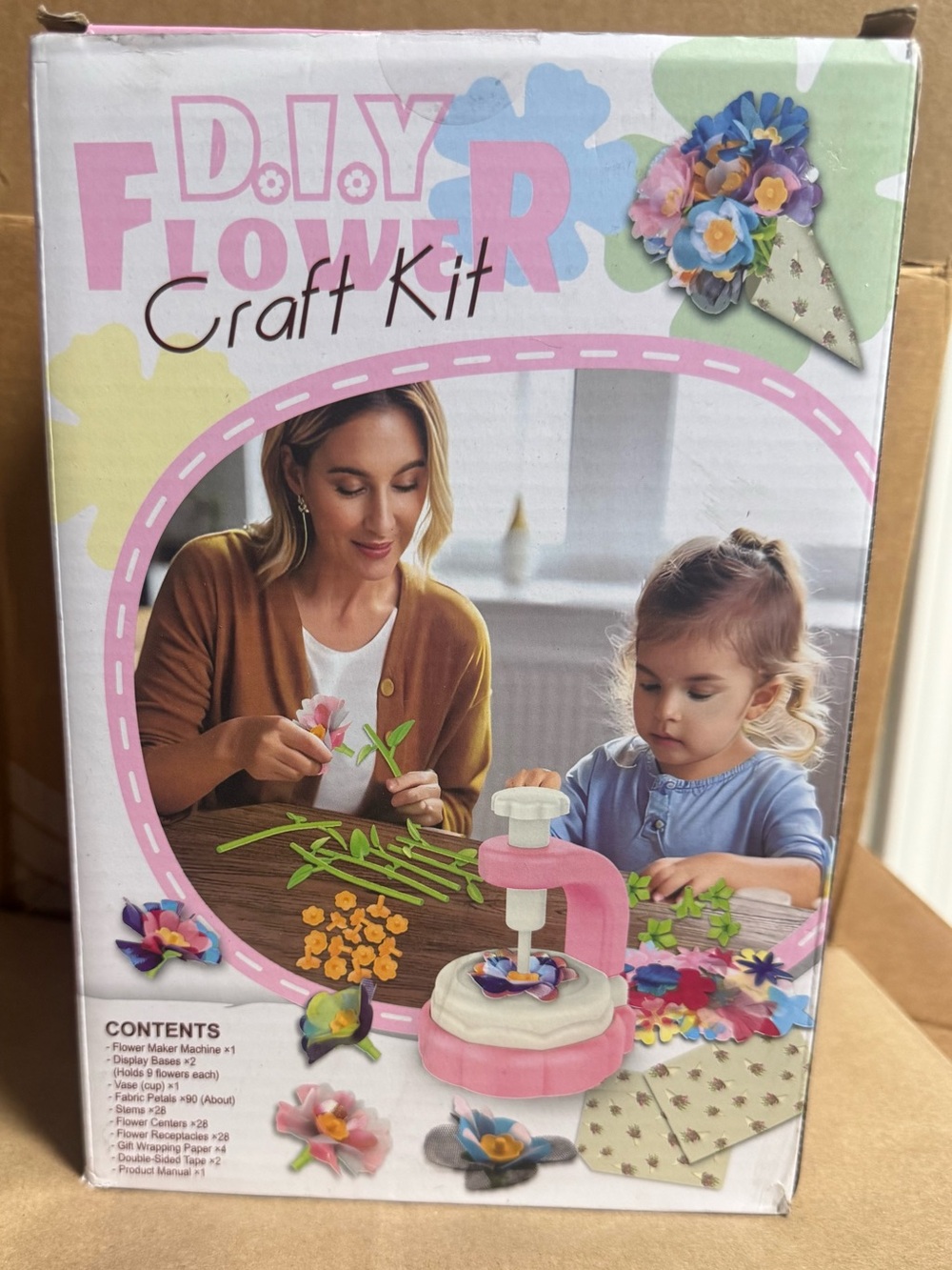 DIY Flower Craft Kit - Pink/White Flower Maker Set